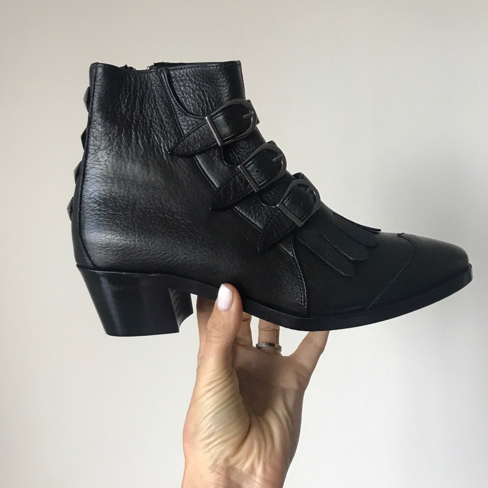 NEW Modern Vice handmade leather buckle booties